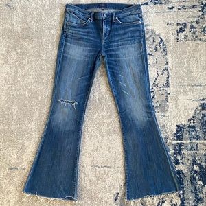 AGOLDE Madison Flare Distressed Jeans with a raw cut hem SIZE 31